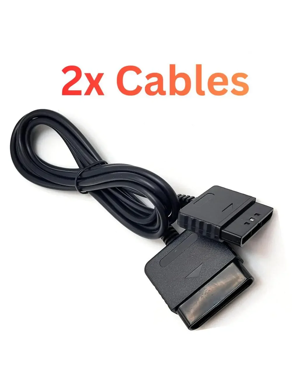 2x PS2 / PS1 Controller Extension Cables Cords (6 Feet)